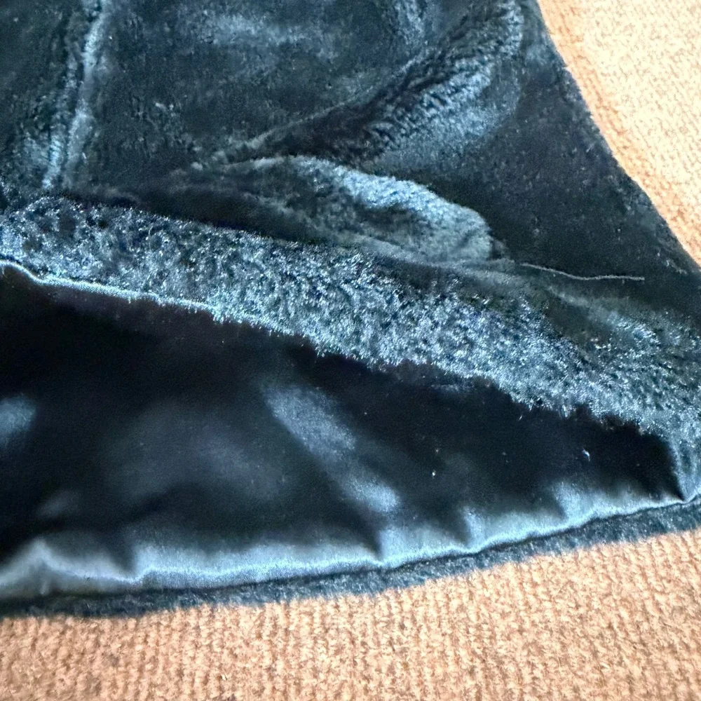 Vintage Black Faux Fur Full Zip Vest with Pockets Size Large RN 13326 A+ vtg - Picture 4 of 7